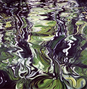 Maguk Falls, 2004, acrylic and resin on canvas, 60 x 60 cm
